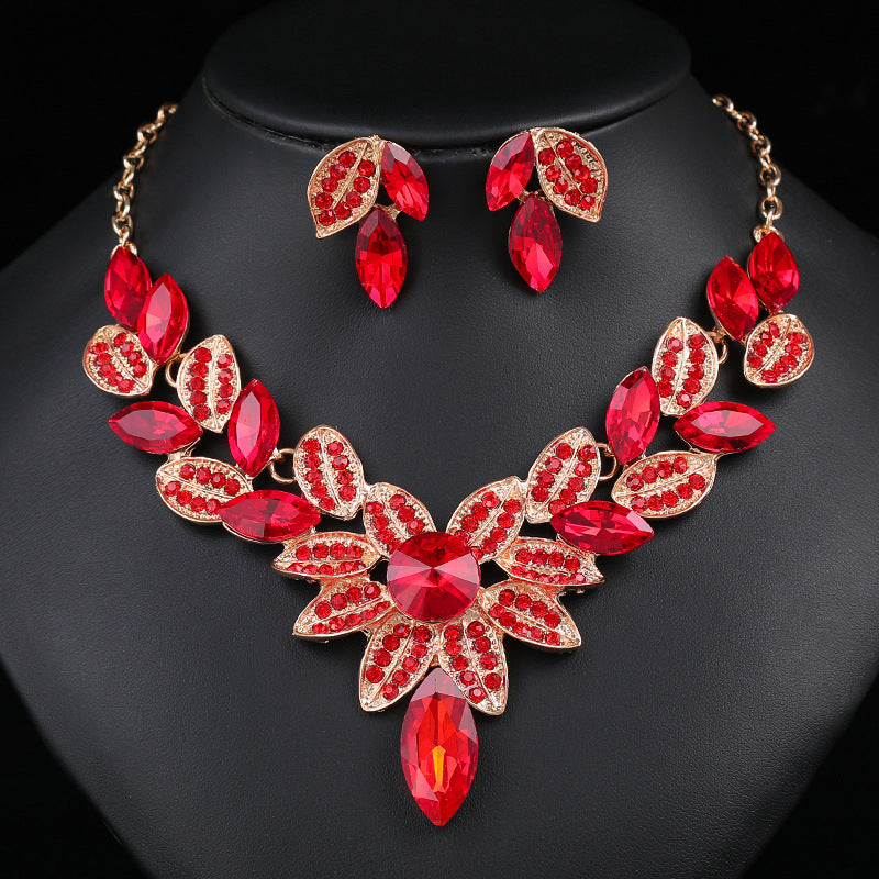 Women's High Profile Retro Luxury Crystal Banquet Jewelry Set