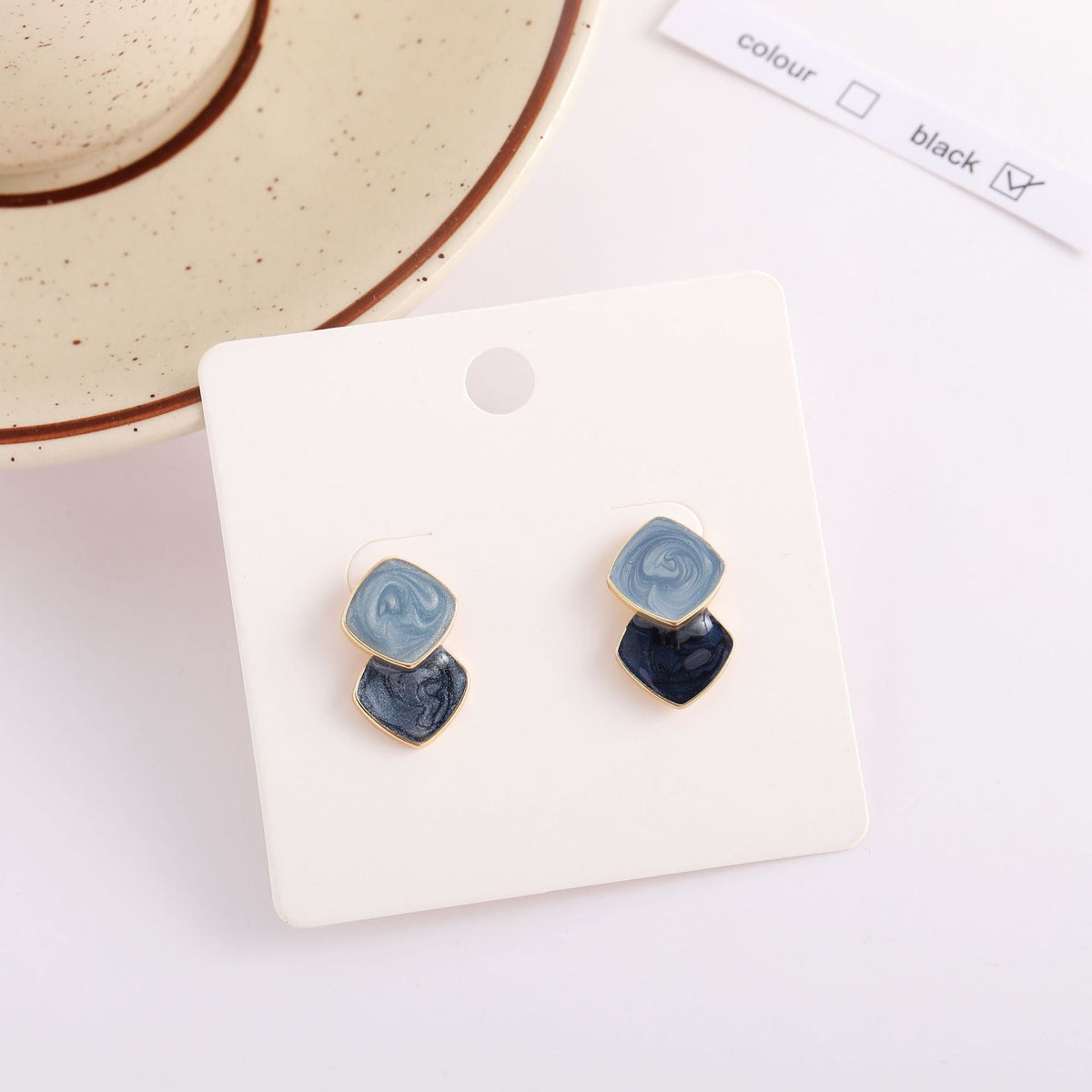 Geometric Mosquito Coil Haze Blue Fashion Sier Ear Clip