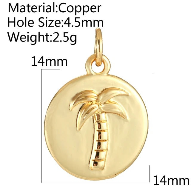 Cherry Bee Copper Animal Plant Golden Pendant
