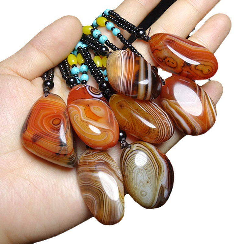 Rough Stone Hand Pieces Chalcedony Handle Piece Jade Playing Sweater Pendants