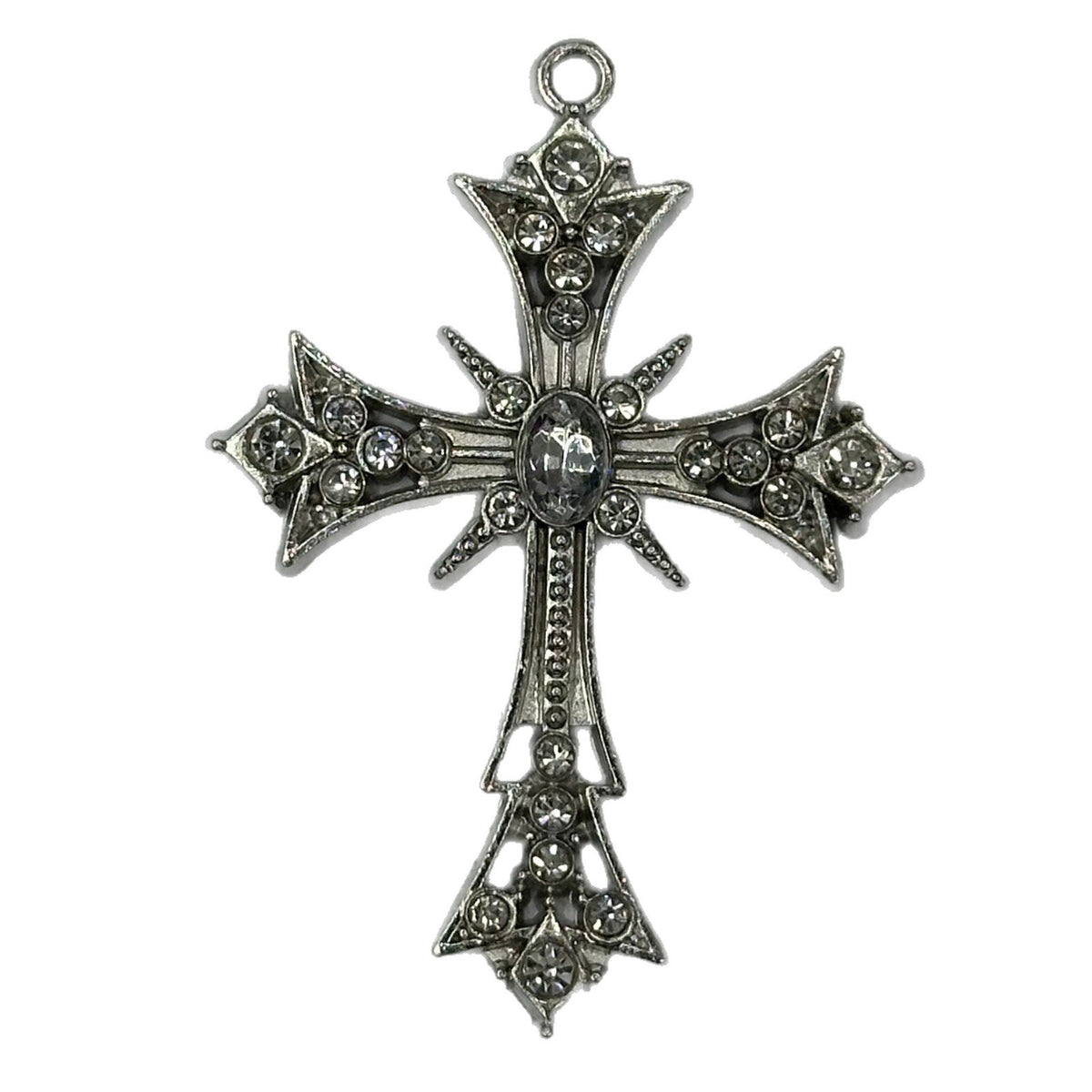 Diamond Cross Male Female Personality Hip Hop Alloy Sweater Pendant