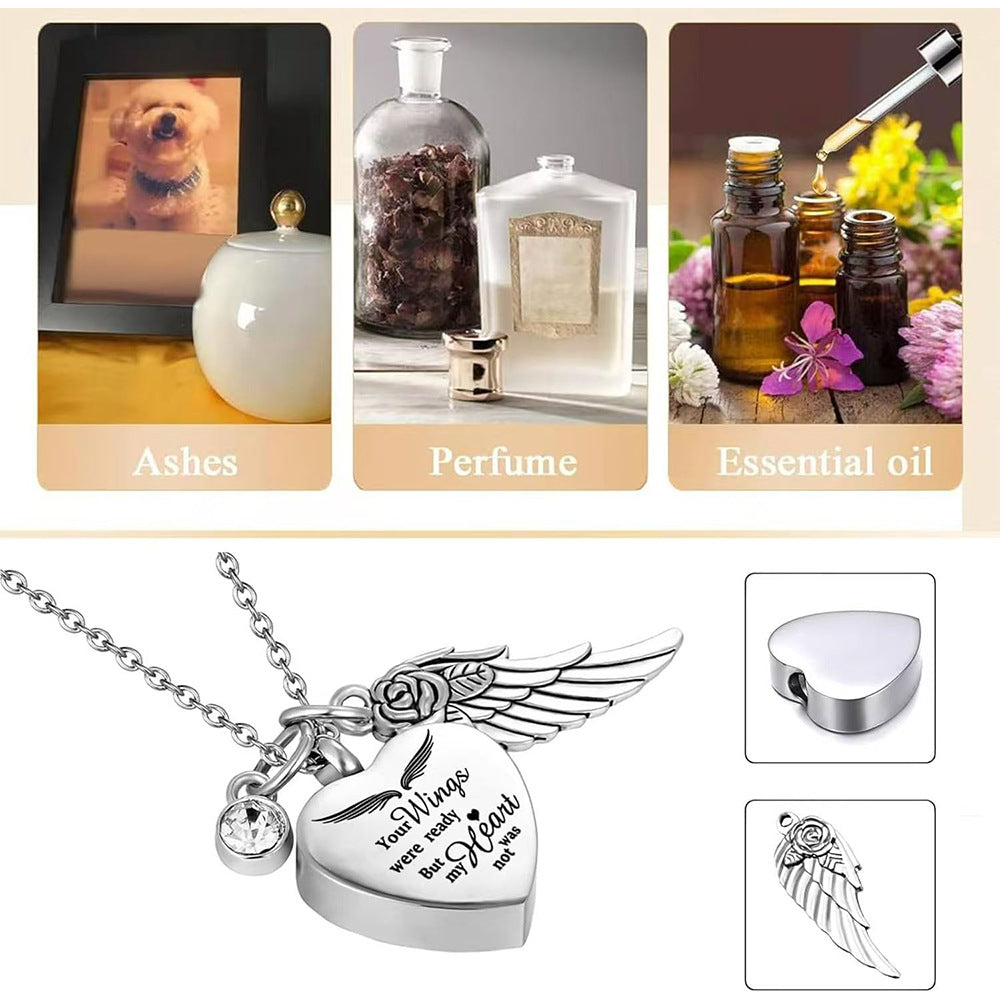 Metal Heart-shaped Ashes Purple Commemorative Blue Funeral Pendants