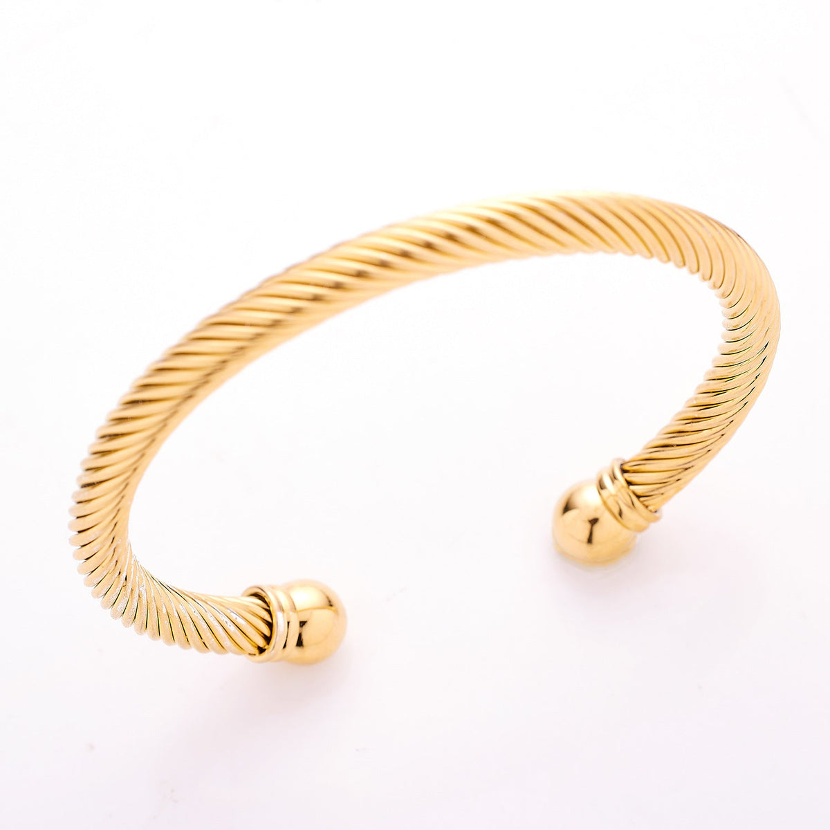 Men's Stainless Steel Twisted Wire Round Head Fashion Bracelet