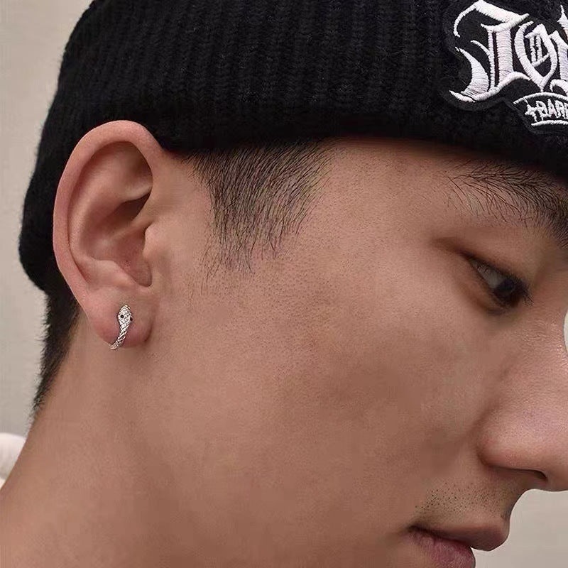 Men's Snake-shaped Single Korean Style Pseudo Pu Ear Clip