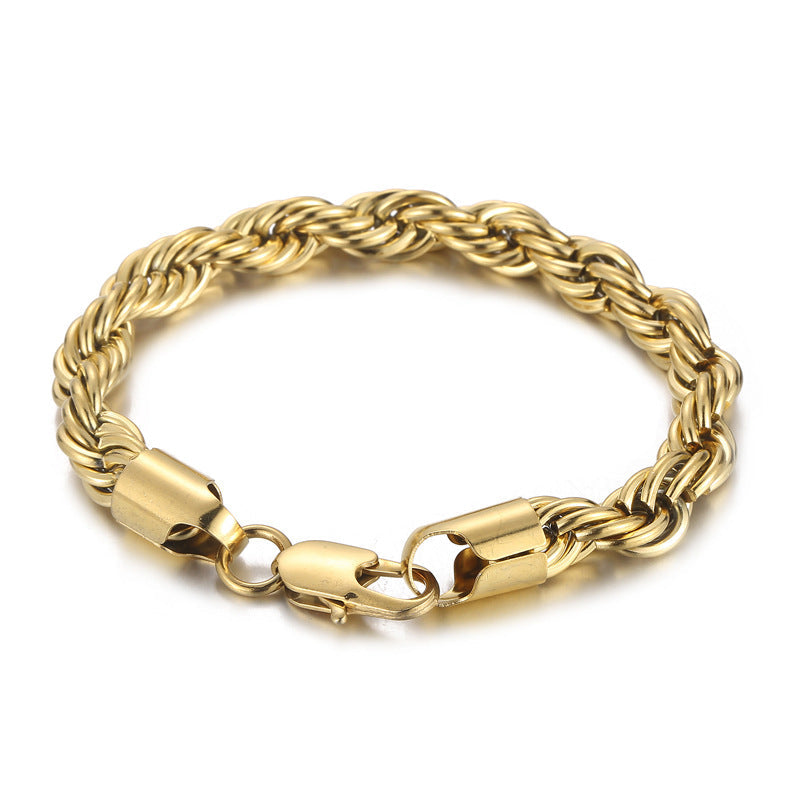 Men's Simple Buckle Hemp Flowers Chain Twisted String Fashion Bracelet