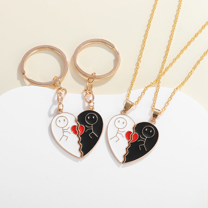 Love Couple Fashion Heart-shaped Magnetic Suction Necklace