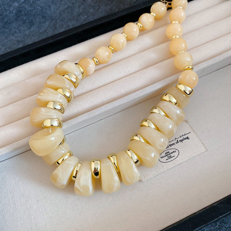 Acrylic Beaded Love Fashion Trend Clavicle Chain Vacation Jewelry Set