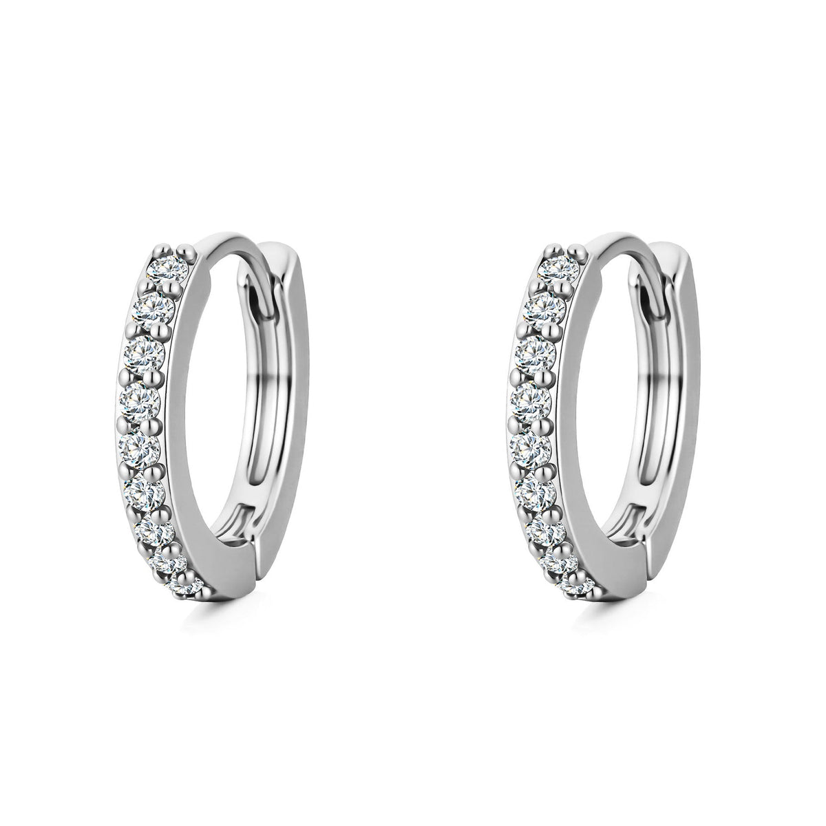 Circle Diamond Zircon Light Luxury Ear Stud Earrings