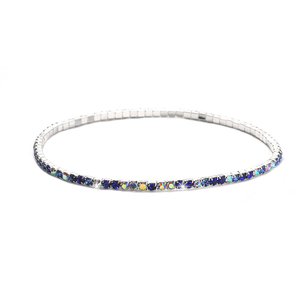 Rhinestone Stretch Bridal Korean Single Row Bracelet
