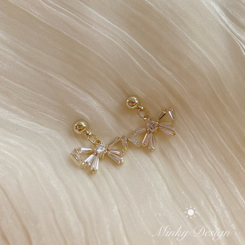 Sweet Bow Mosquito Coil Spiral Fairy Mori Style Super No Earrings