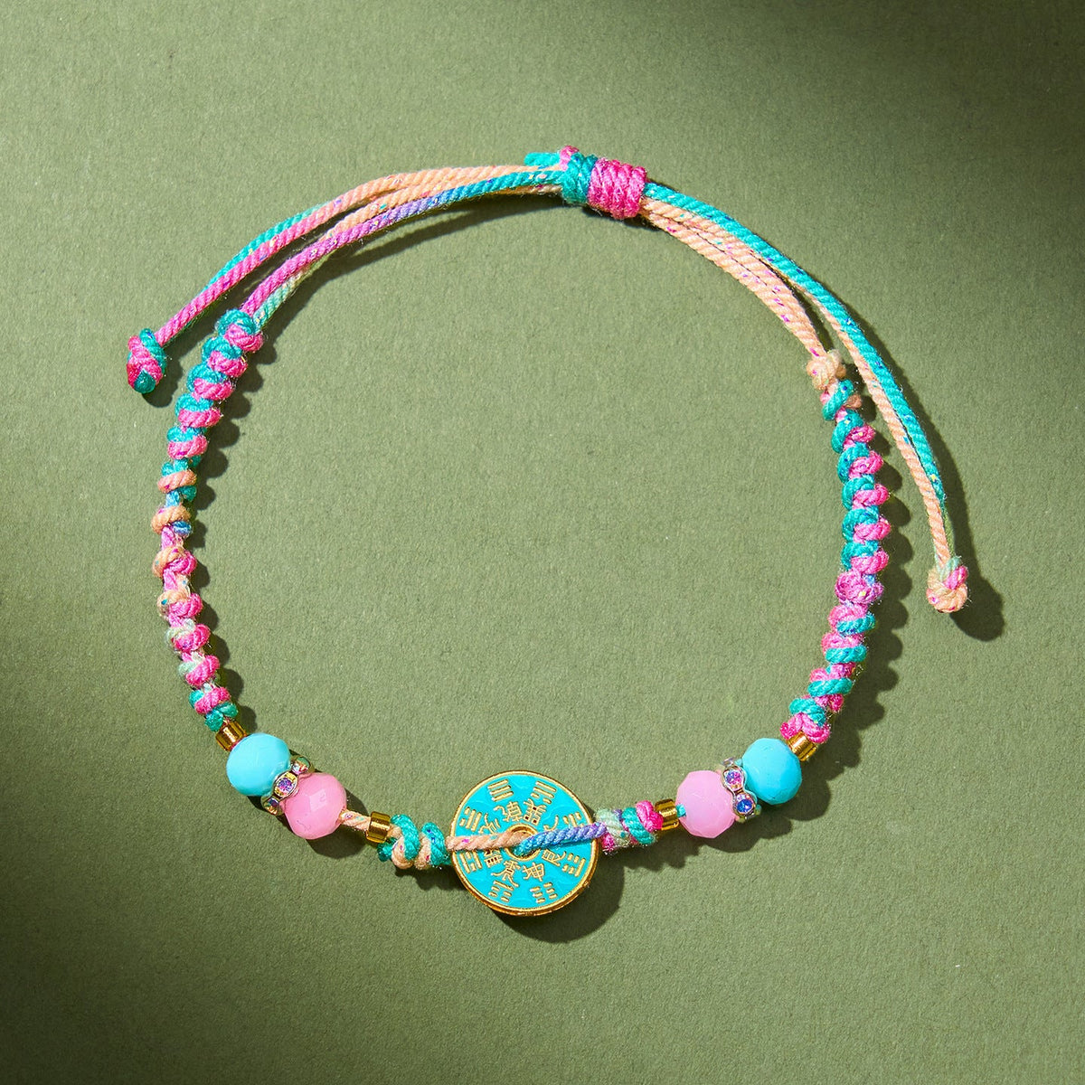 Colorful Rope Mountain Ghost Money Ethnic Style Hand Woven Couples Bracelet