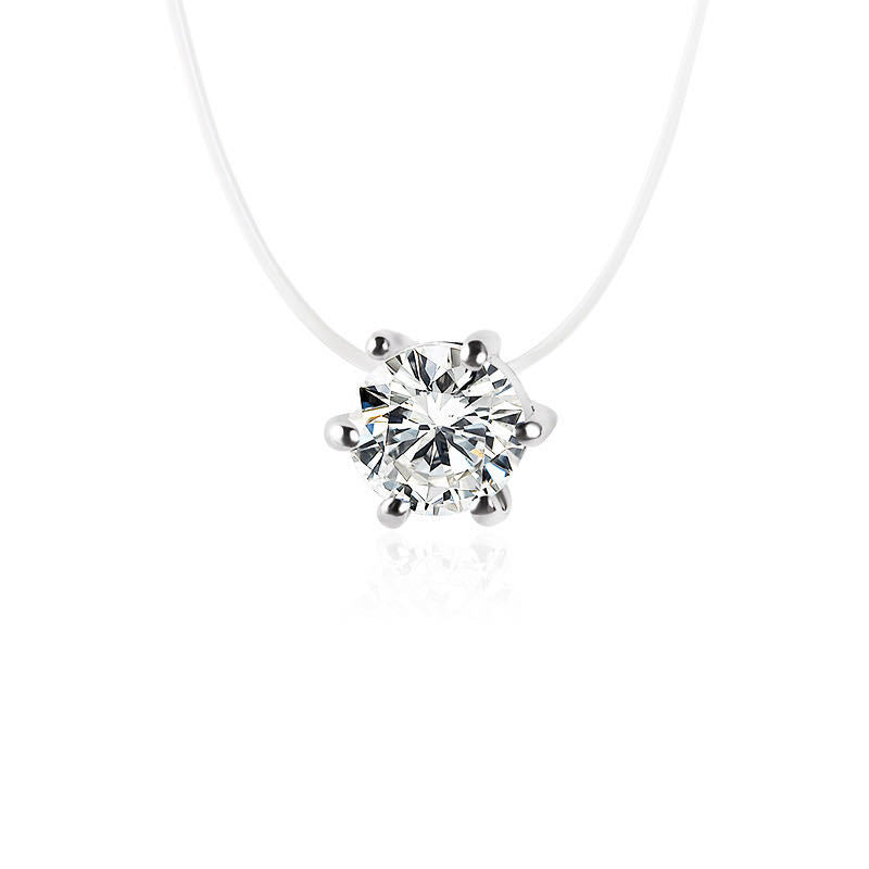 Female Clavicle Chain Invisible Zircon Mermaid Tears Necklaces