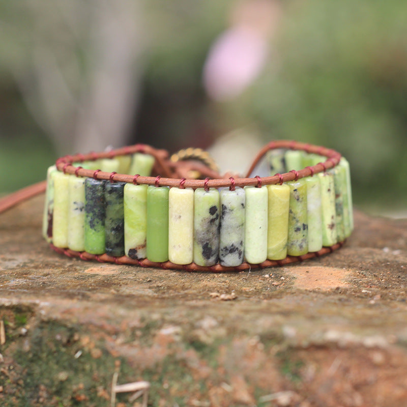 Bohemian Style Natural Stone Lan Di Royal Vintage Hand-woven Bracelet