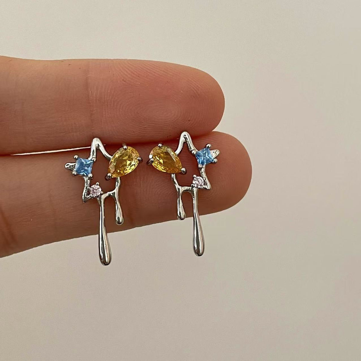 Korean Style Sweet Cool Colorful Crystals Cross Pendants