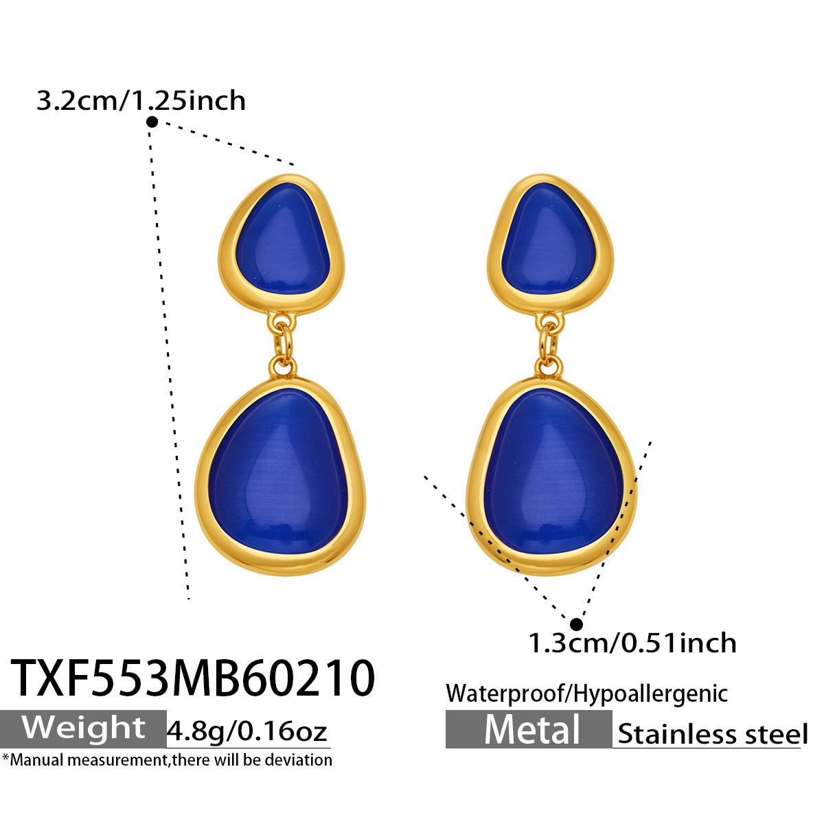 Li Light Luxury Oval Opal Stainless Steel Jewelry Set