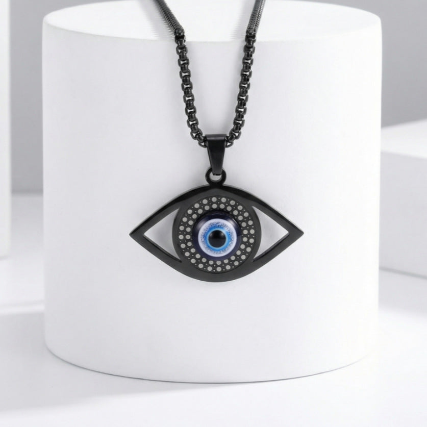 Evil Blue Eyes Stainless Steel Turkish Pendant