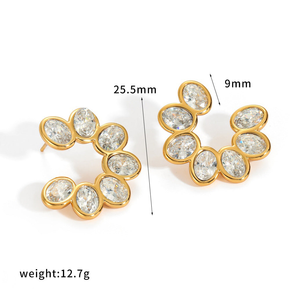 Women's Vacuum Electroplated Stainless Steel Light Luxury High-grade Stud Earrings