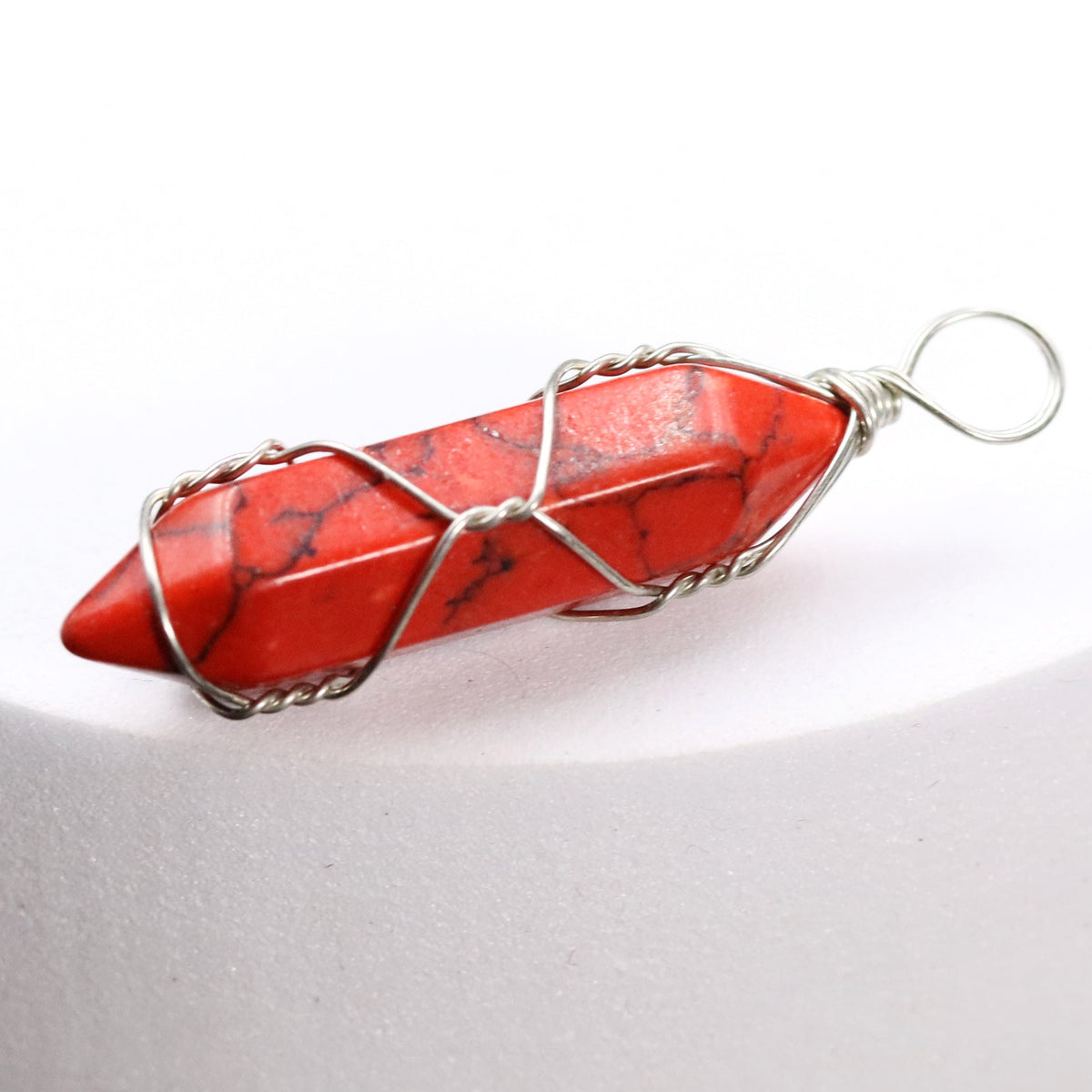 Pink Crystal Winding Hexagon Prism Handmade Pendants