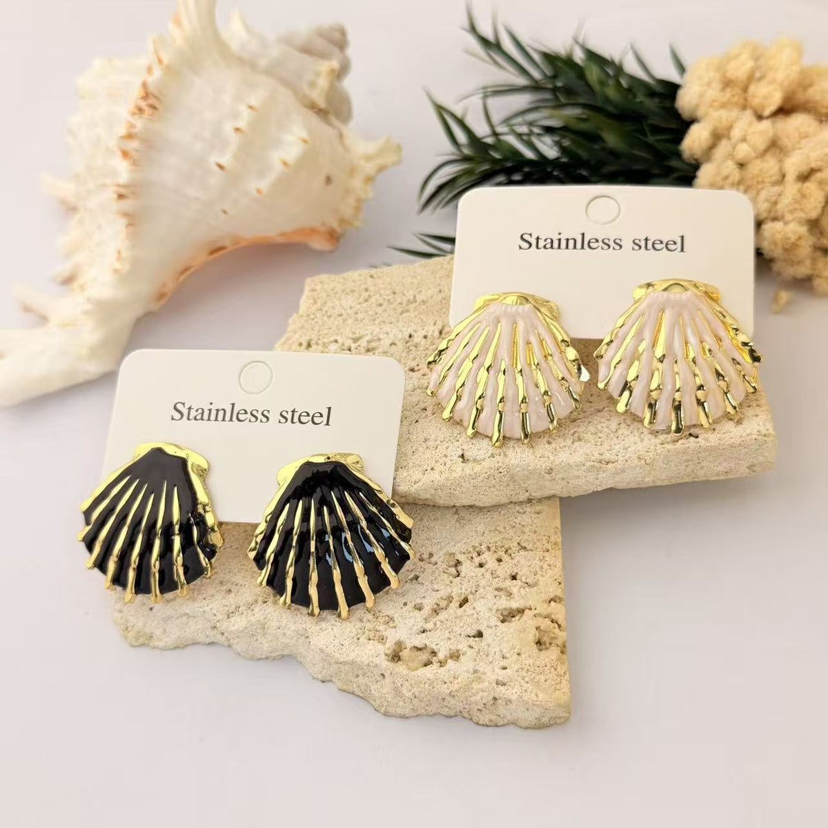 Women's Stainless Steel Thread Sunflower Shell For Earrings