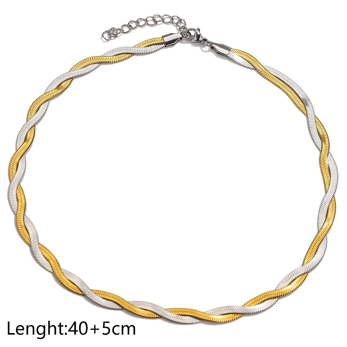 Personalized Woven Titanium Steel Twin Female Choker Necklace