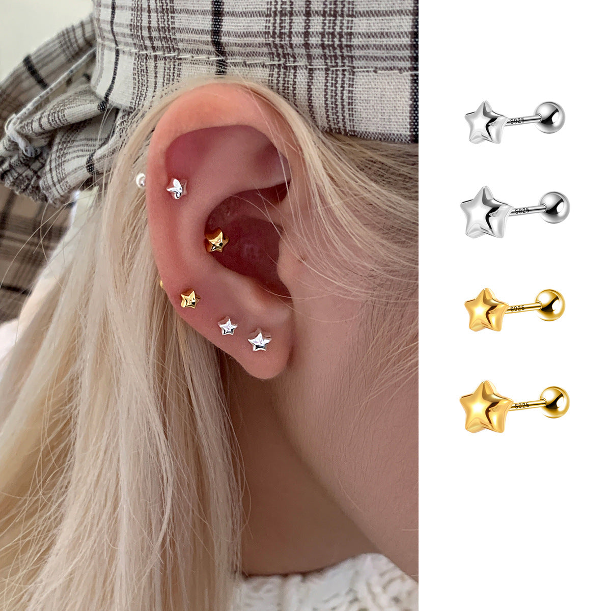 Women's Daily Chubby Star Ear Refined Simple High-grade Fashionable Stud Earrings