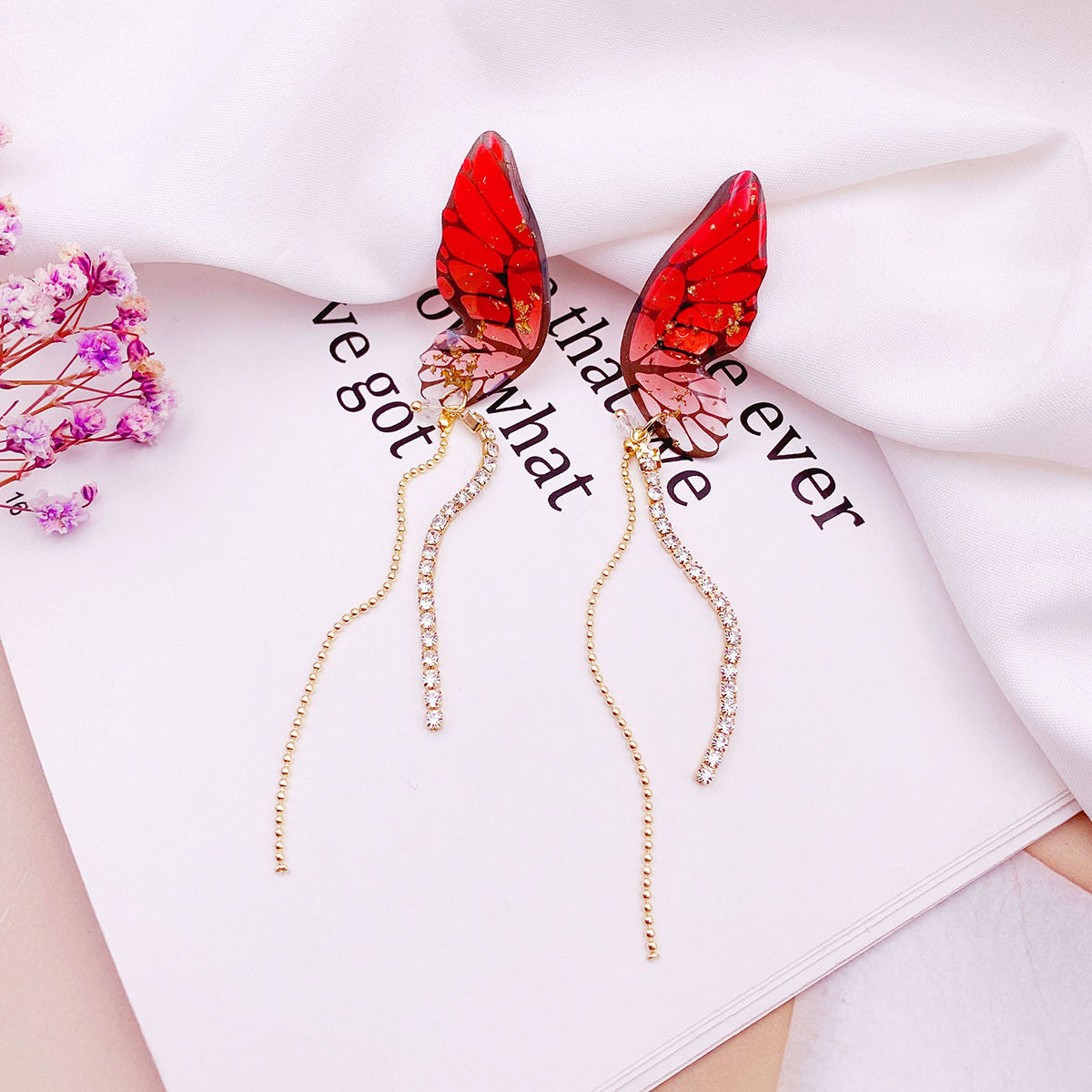 Women's Fashion Three-dimensional Butterfly Personalized Simple Long Rings
