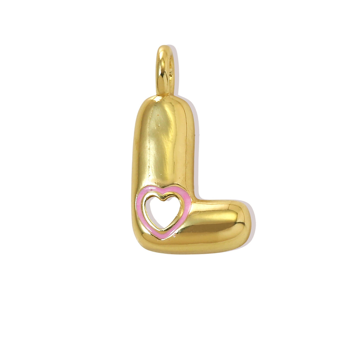 Xi English Letter Gold Simple Heart-shaped Pendant