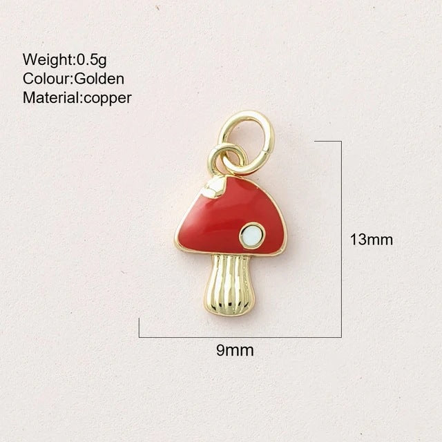 Cool Cute Delicate Red Mushroom Copper Bracelets