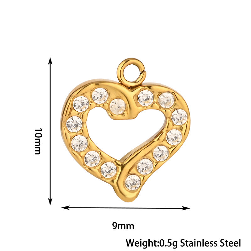 Stainless Steel Inlaid Zircon Clover Lucky Necklaces