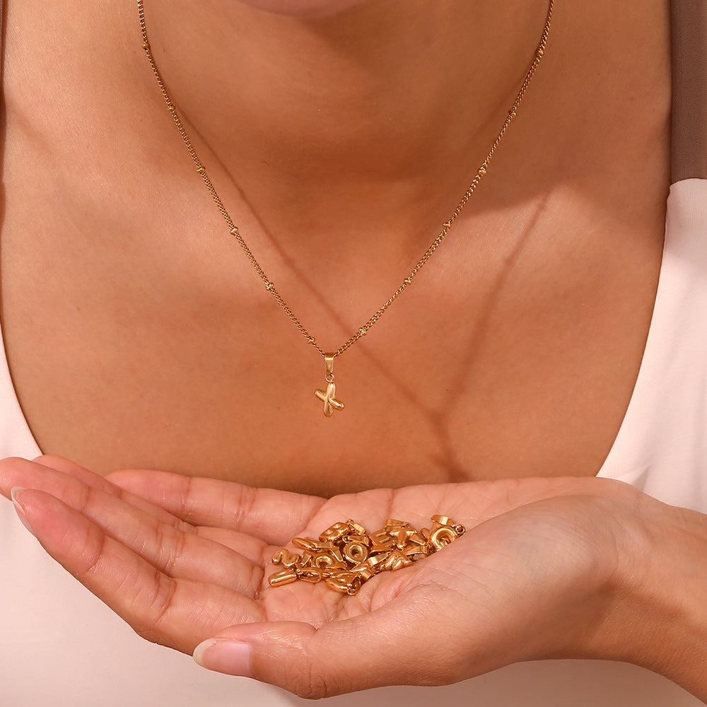 Bubble English Stainless Steel Gold Plated Pendant