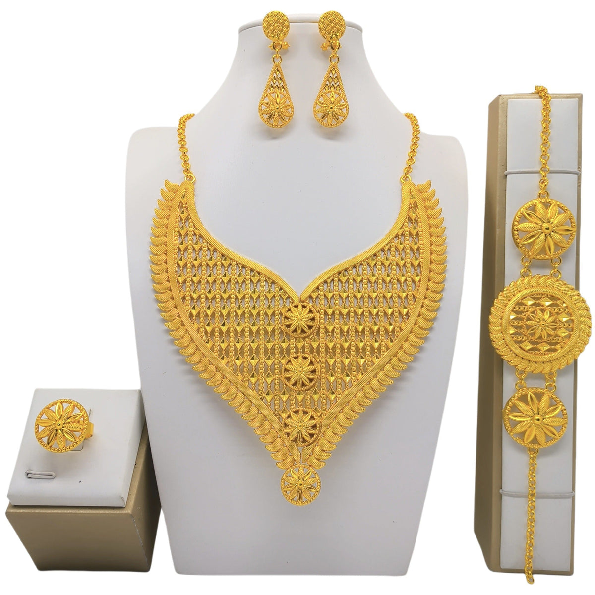 Casual Versatile Graceful Women's Gold-plated Bridal Jewelry Set