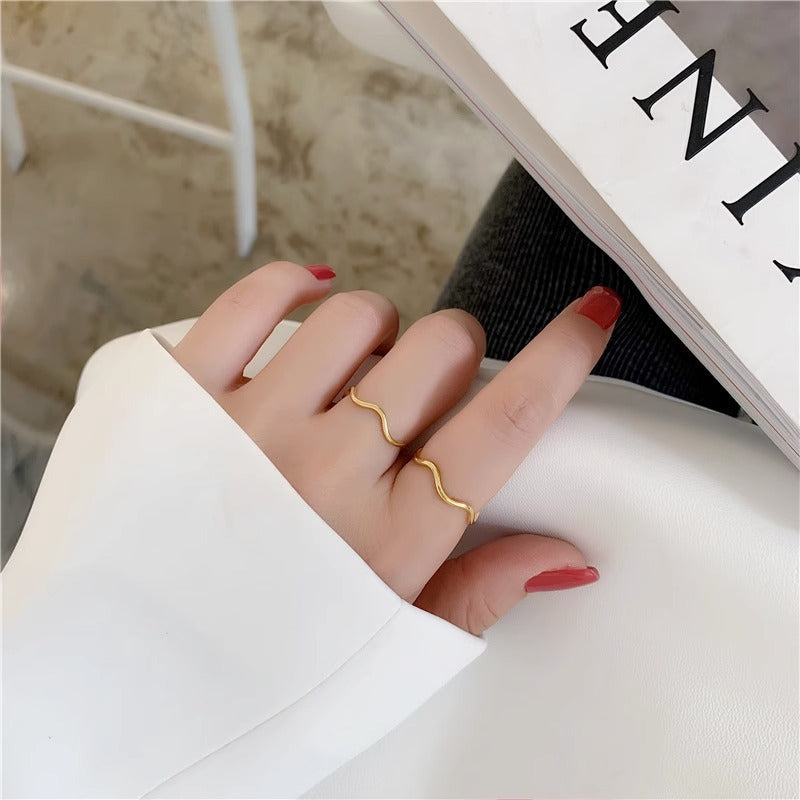 Simple Female Titanium Steel No Fading Minority Fashion Personalized Index Ring