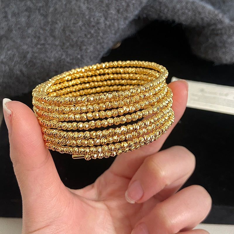 Elastic Memory Fashion Disco Beads Winding Bracelet