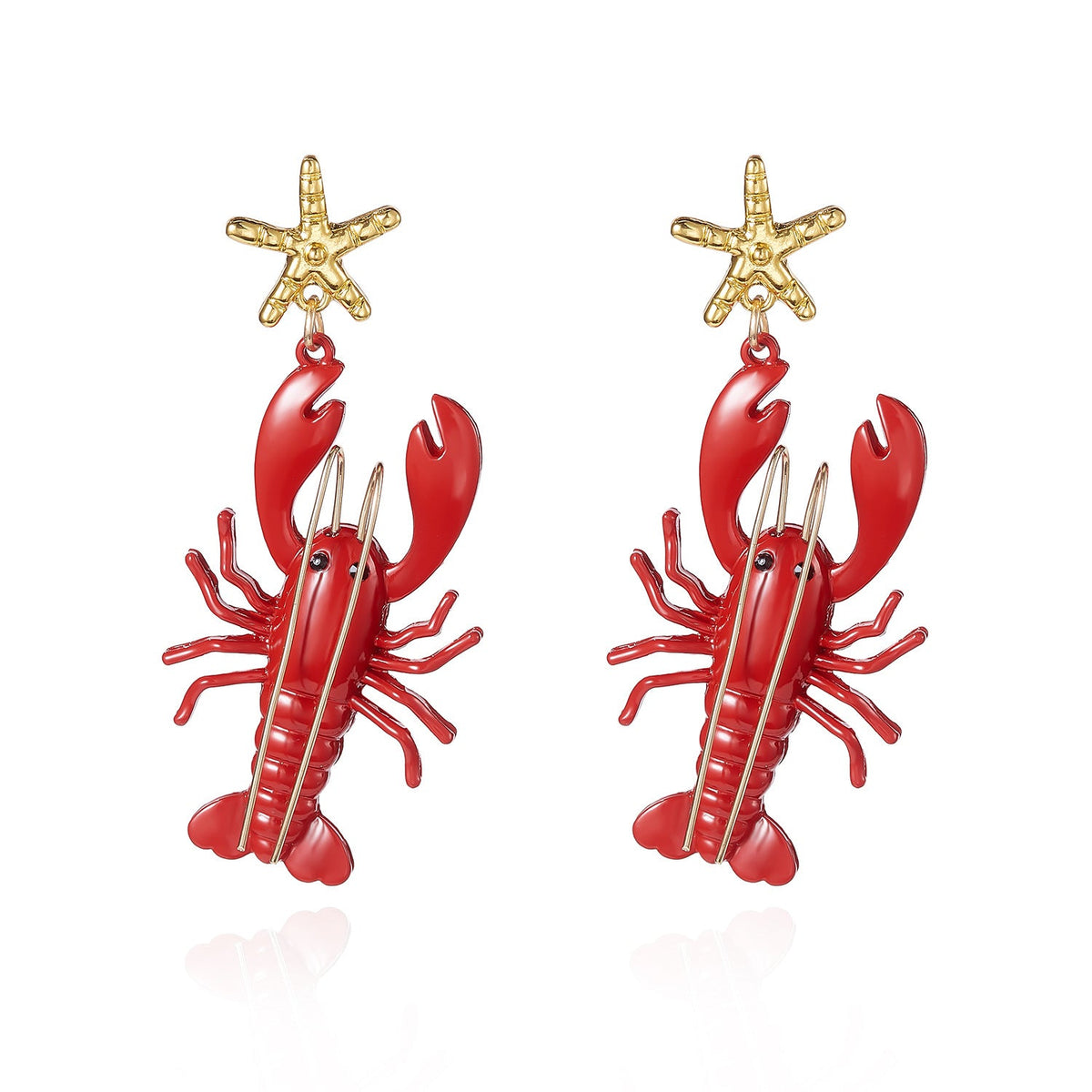 Women's Red Lobster Style Suite Ocean Vacation Exaggerated Necklaces
