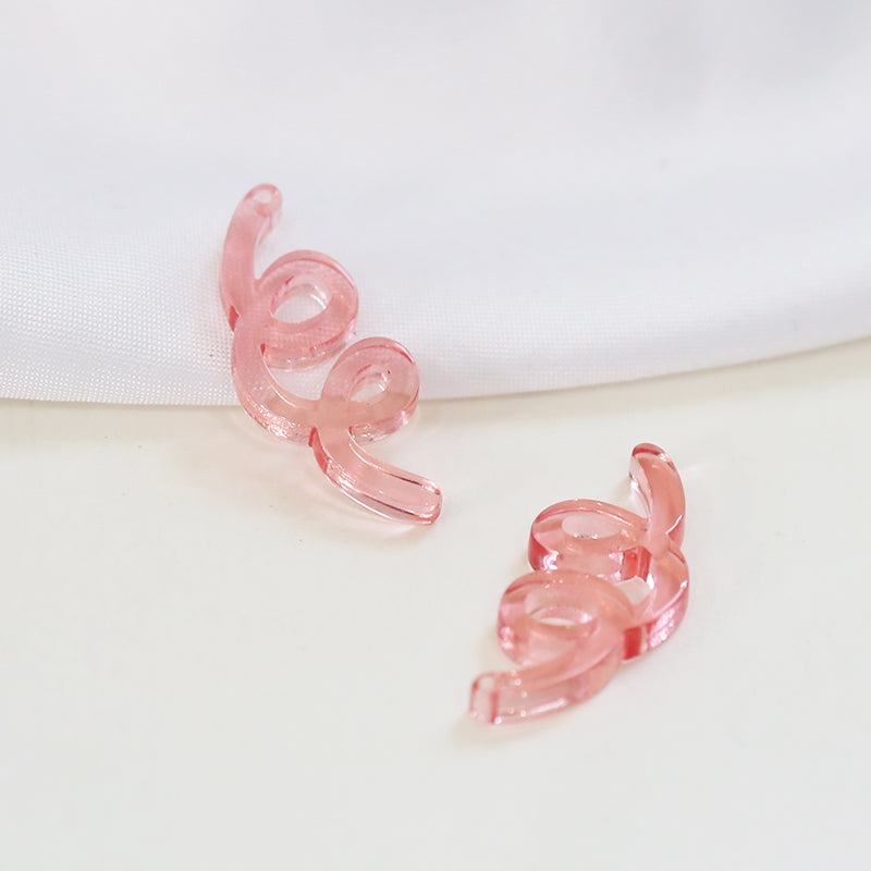 Illustration Line Tulip Flower Leaf Acrylic Handmade Earrings