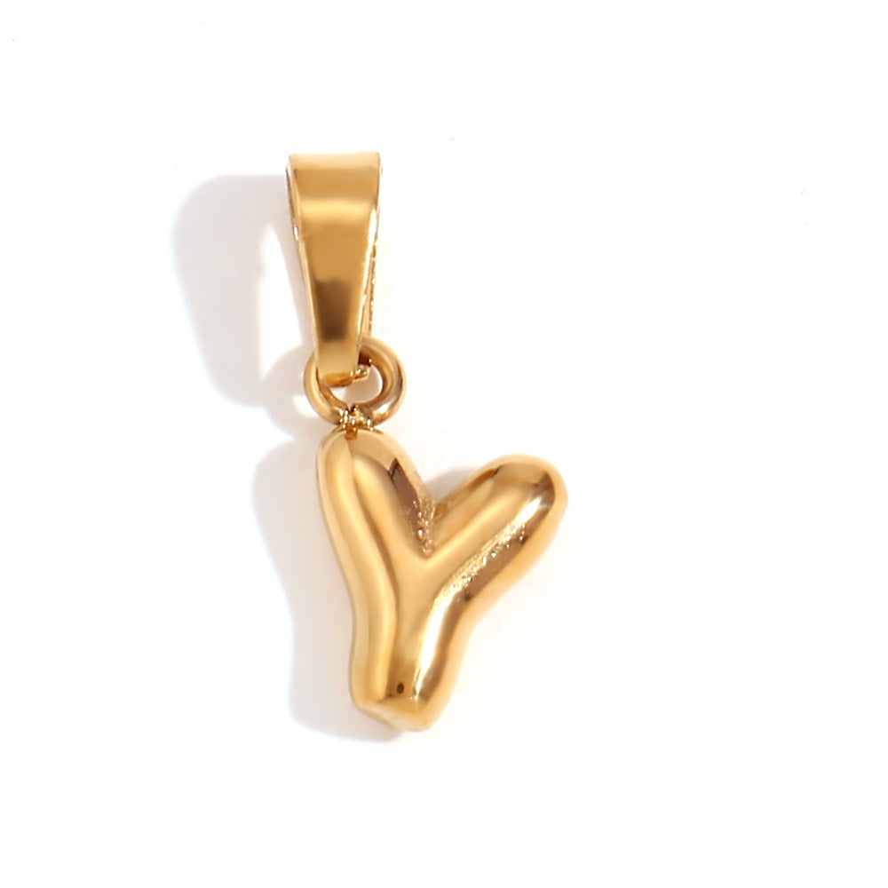 Bubble English Stainless Steel Gold Plated Pendant