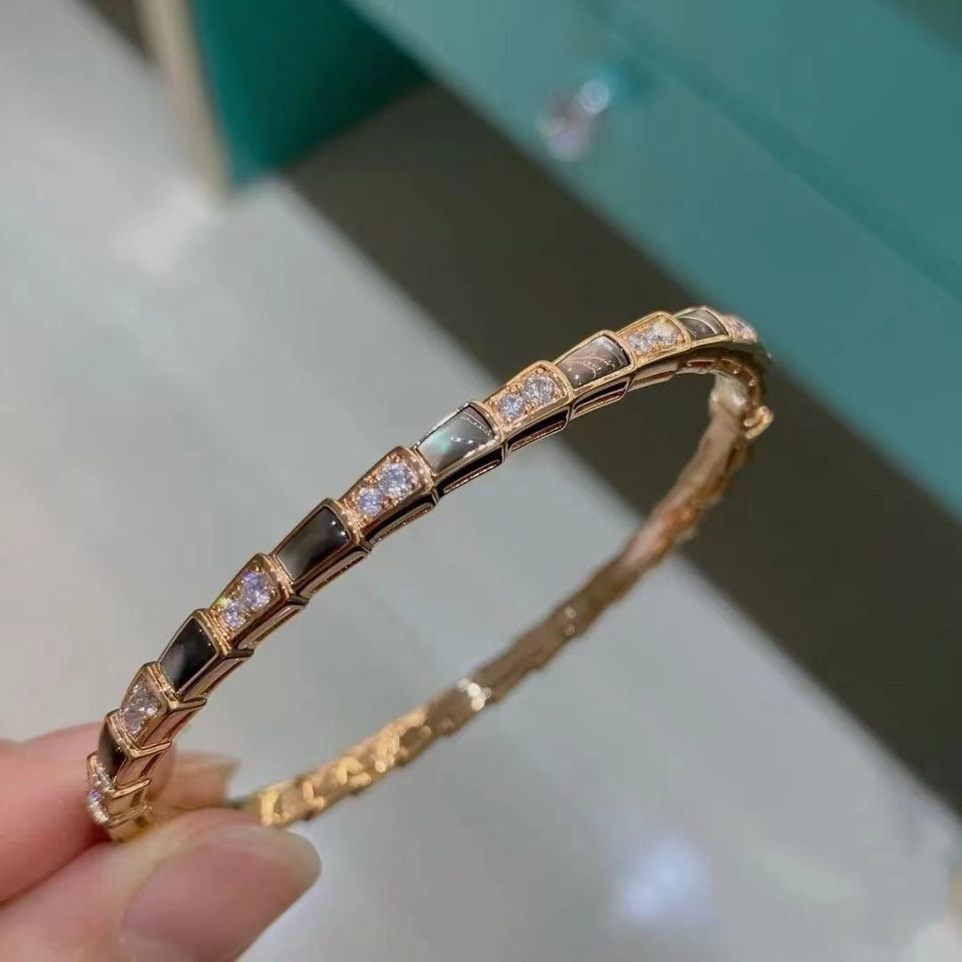 Gold High Version White Shell Snake-shaped Bracelet