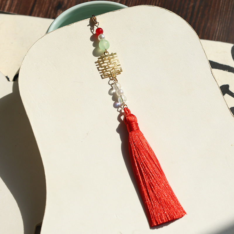 Style Tassel Circular Fan Clothing Hairpin Matching Pendant