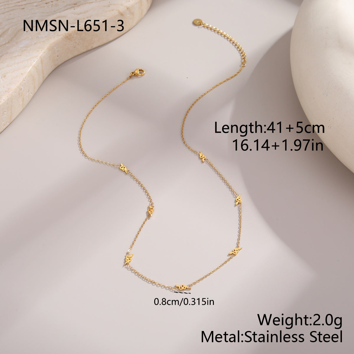 Stainless Steel Light Luxury Sweet Cool Star Moon Heart Niche Necklace