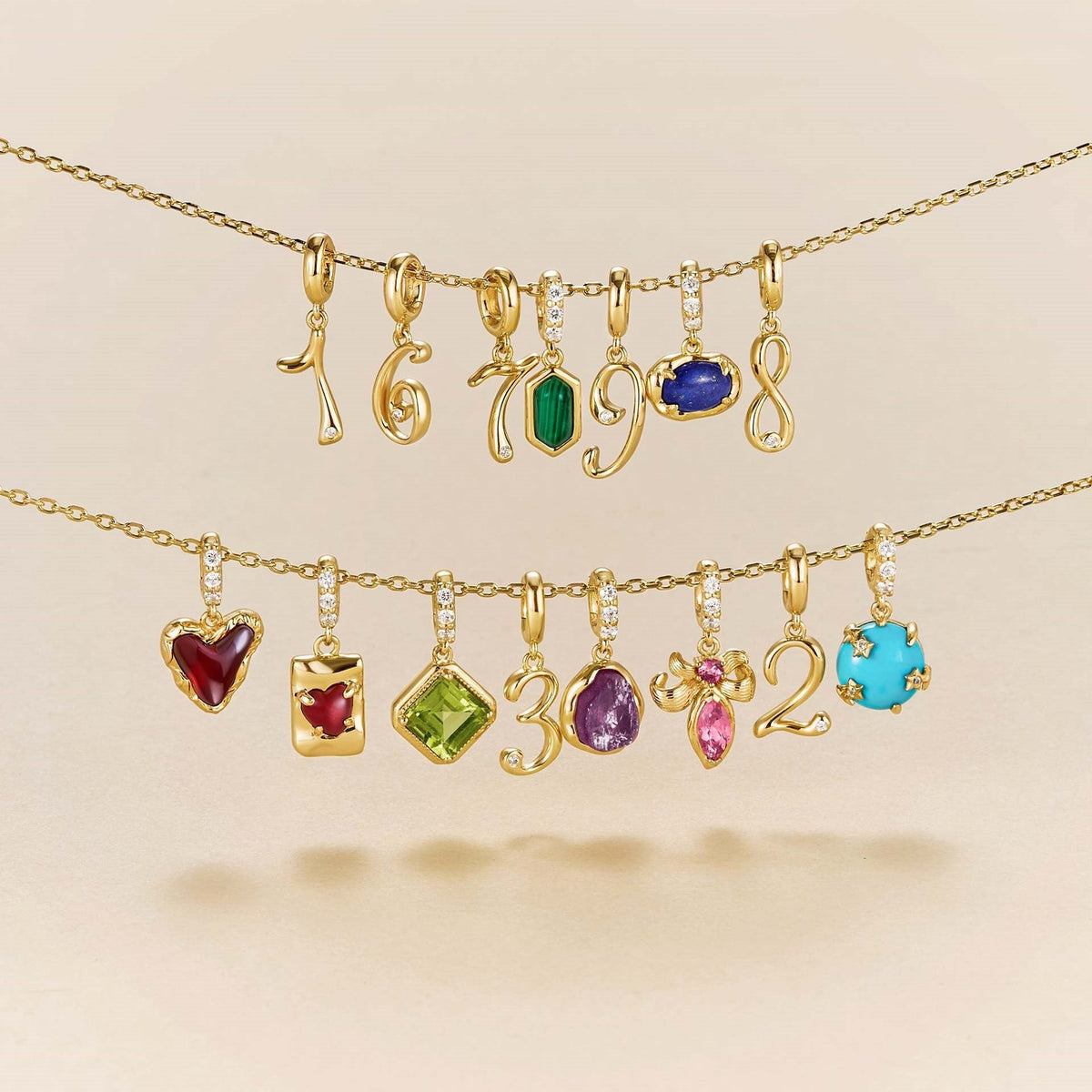 December Style Love Color Series Zircon Gold Pendant