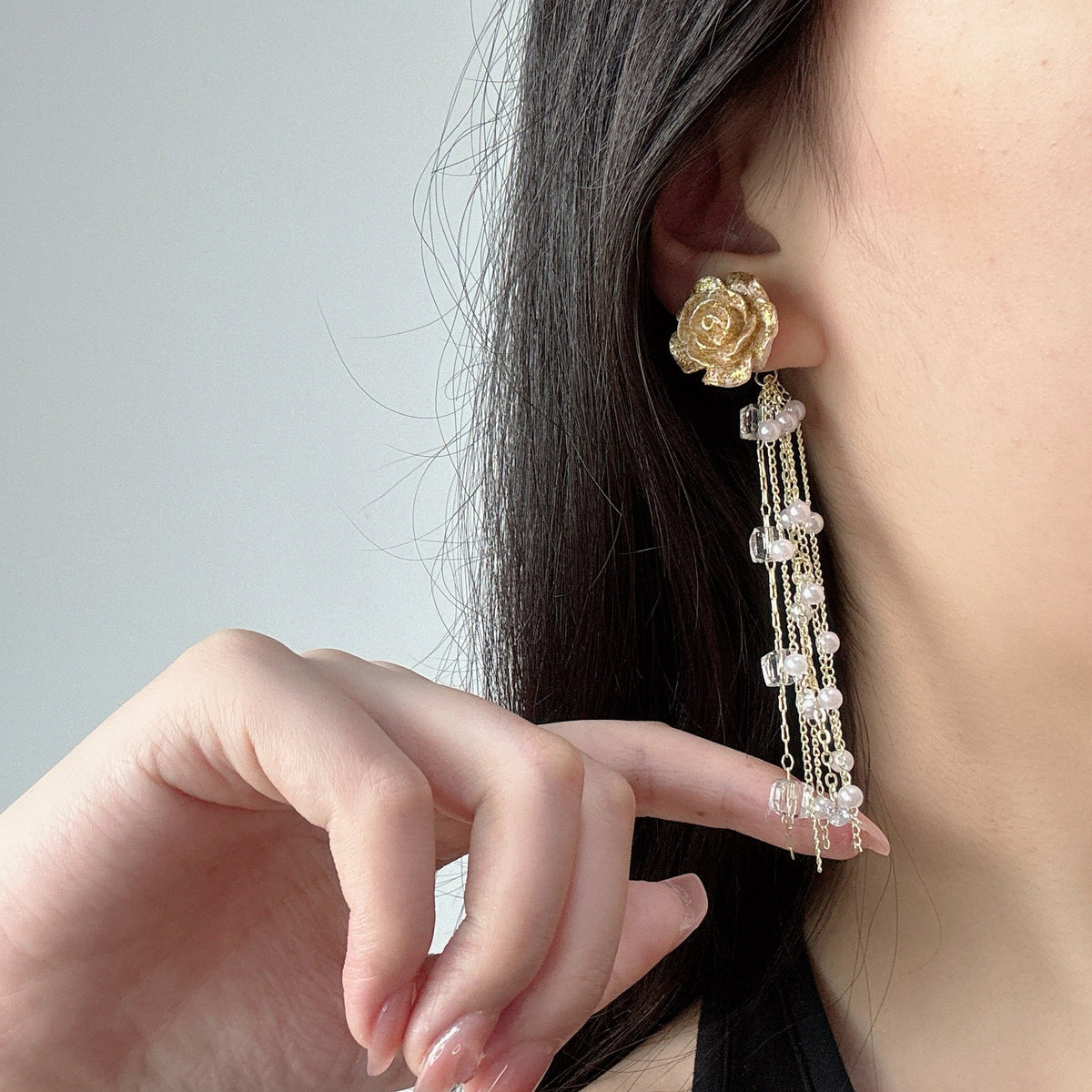 Crystal Vintage Court Style Pearl Eardrops Earrings