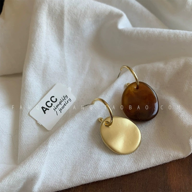 French Retro Asymmetric Female Temperament Acetate Without Pierced Mosquito Ear Clip