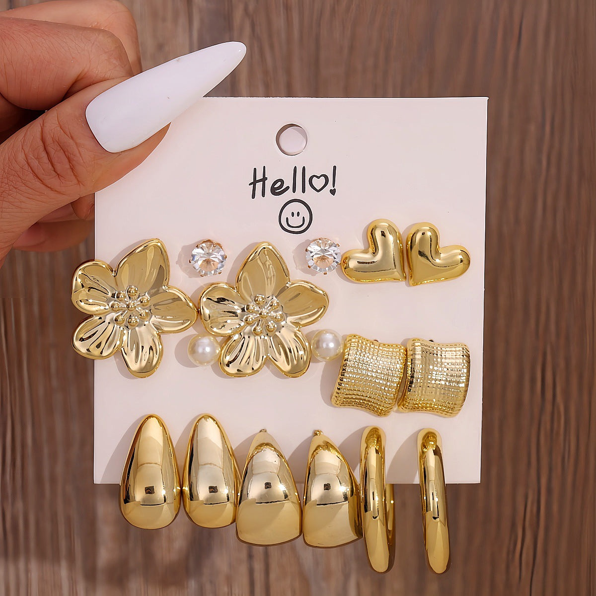 Pairs Storage Combination Versatile Geometric Frosty Earrings