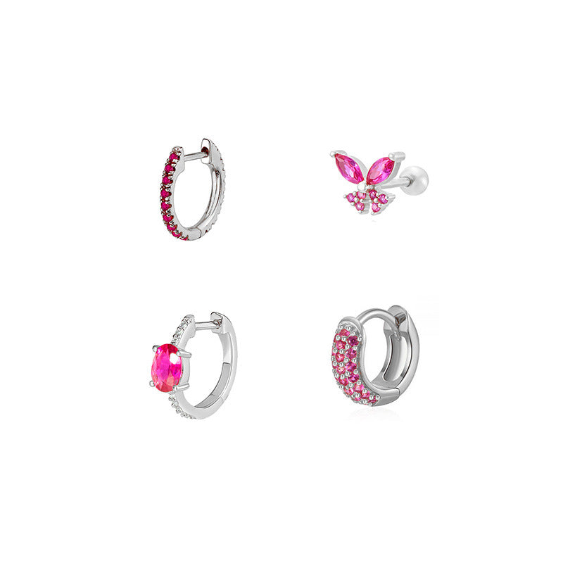 Women's Gold Diamond Butterfly Fashion Style Earrings