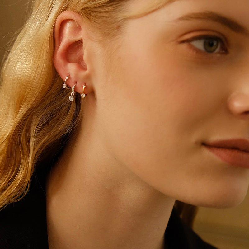 Sterling Female Ear Clip Before Sleep Zircon Small Rings
