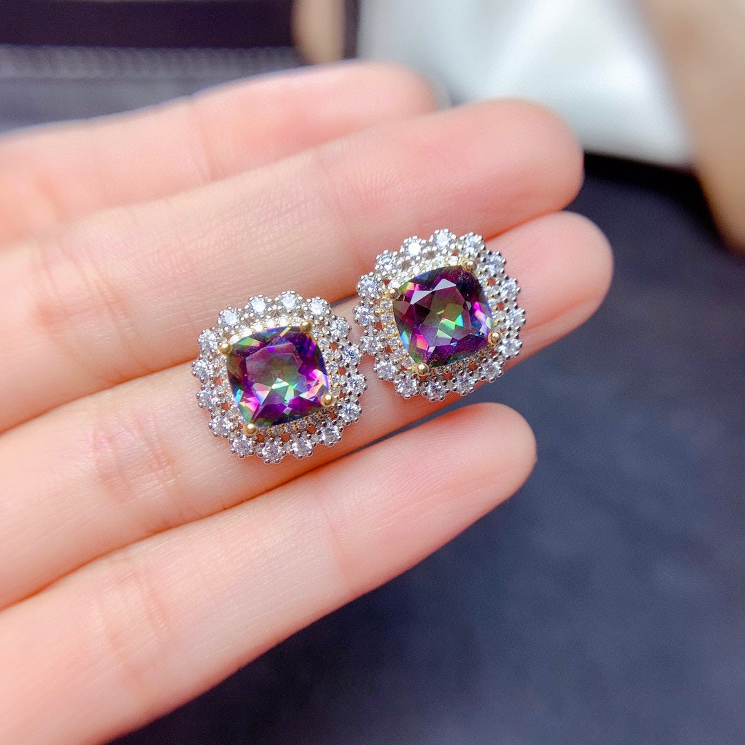 Stone Suit Sky Blue Topaz Eardrops Earrings