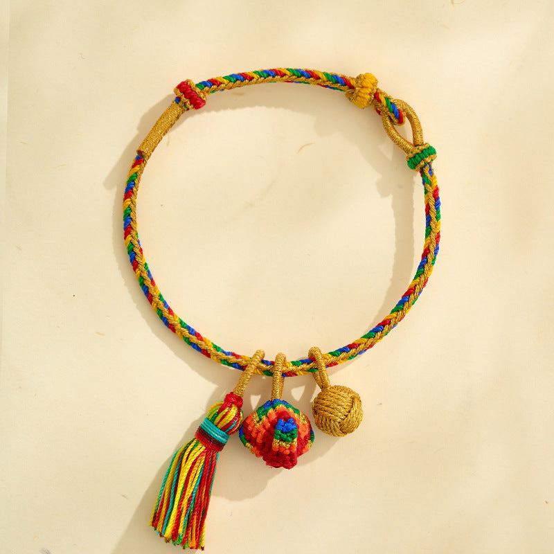 Dragon Boat Festival Colorful Rope Carrying Strap Handmade Braided Adult Bracelet