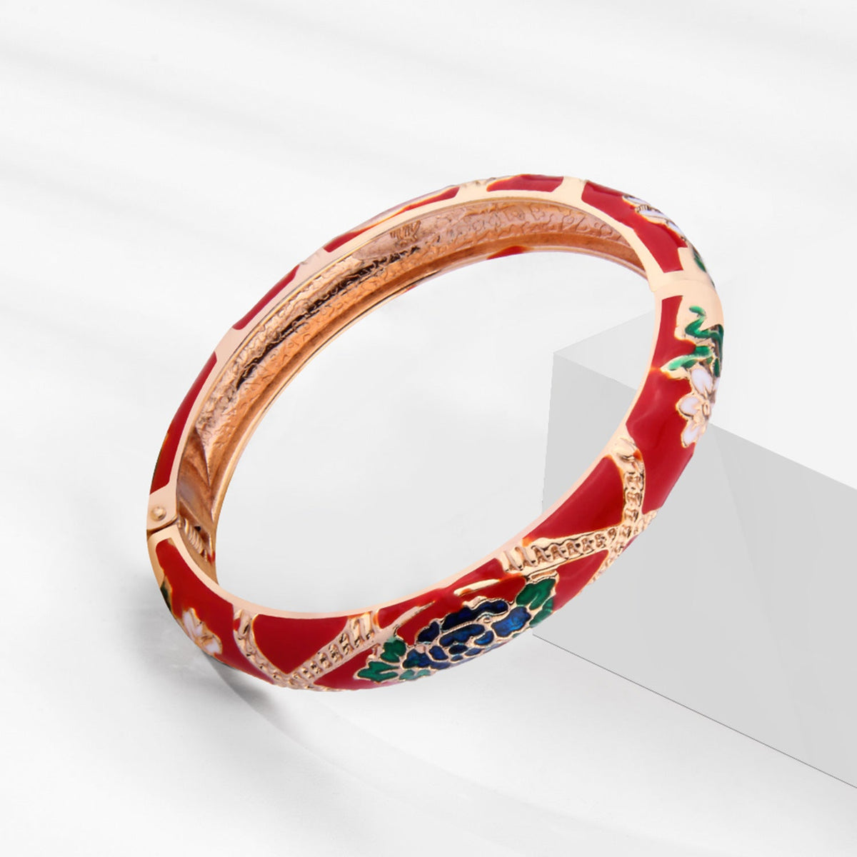 Cloisonne Red Drop Oil Flower Series Enamel Bracelets