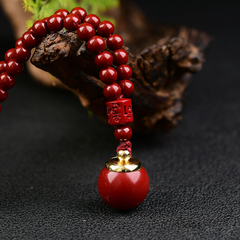 Purple Gold Sand Cinnabar Glossy Calabash Pendent Small Balls Pieces Pendant