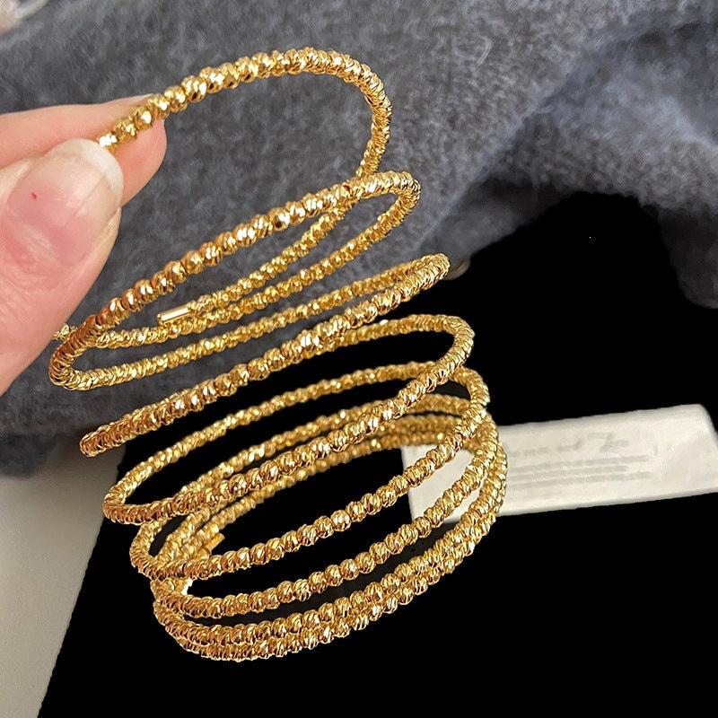 Elastic Memory Fashion Disco Beads Winding Bracelet